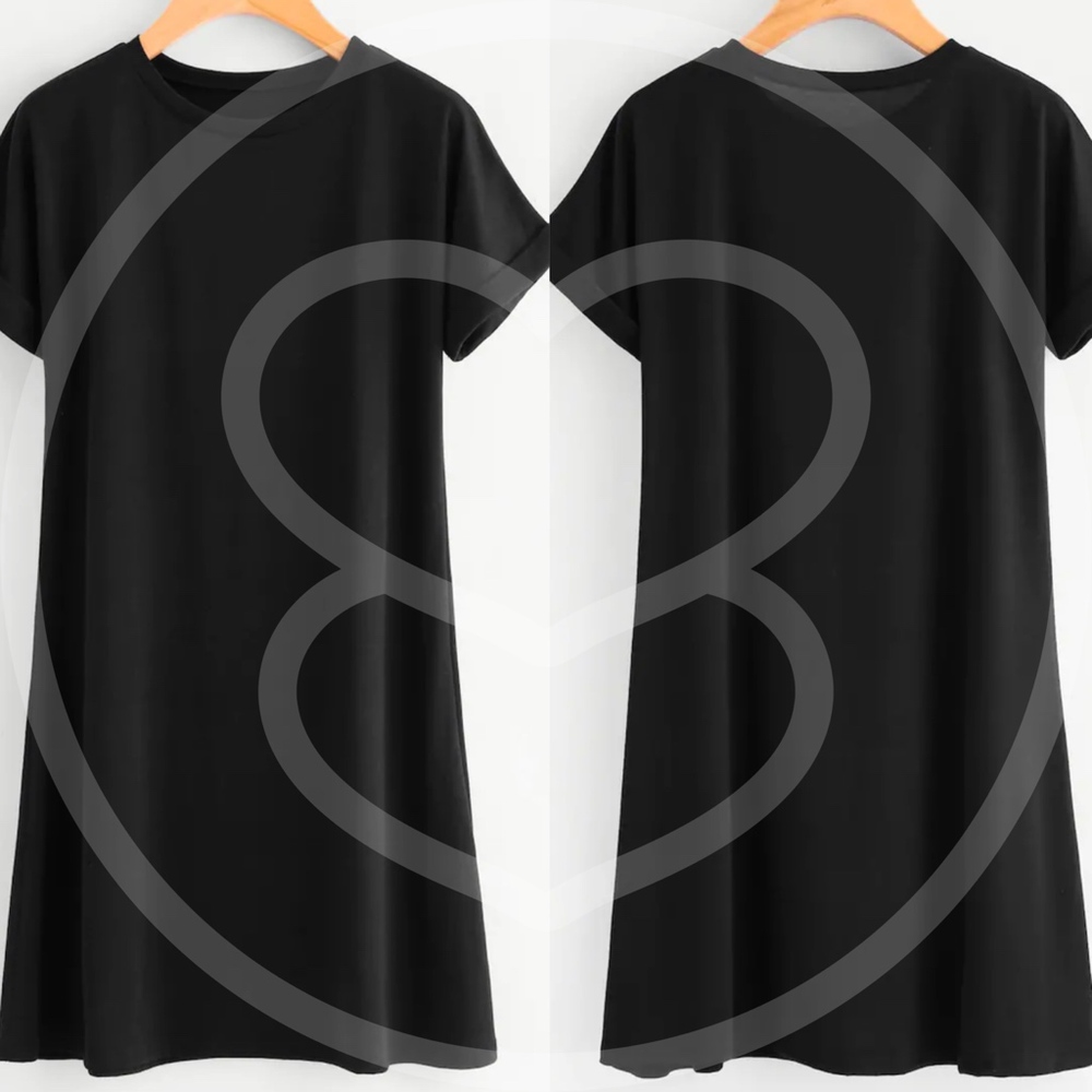ROBBIE Comfy t-shirt Dress - BLACK - Picture 2 of 3